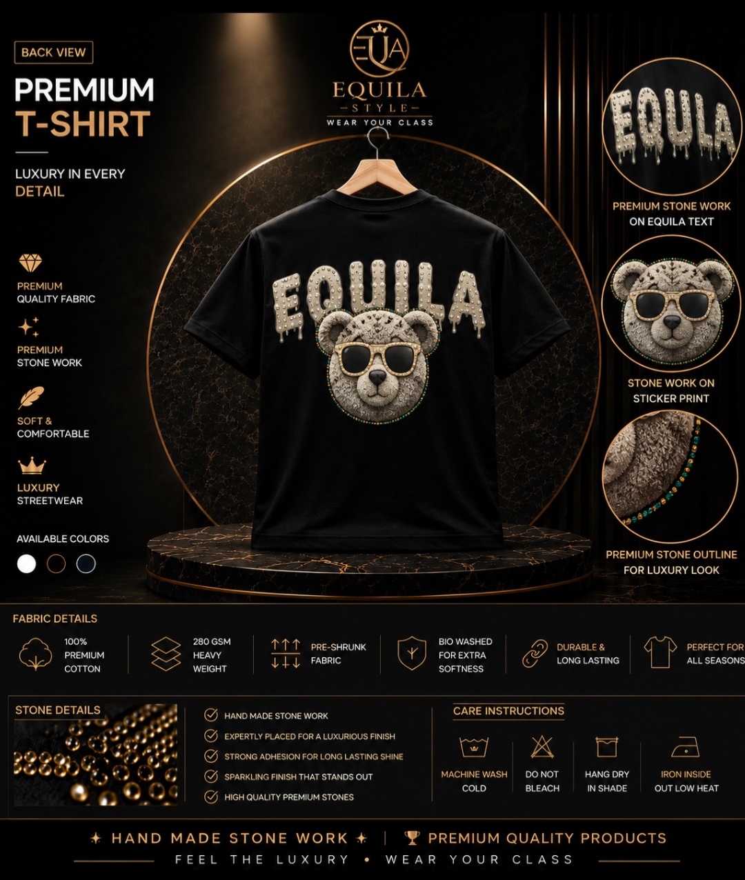EQUILA Premium Bear Stone T-Shirt