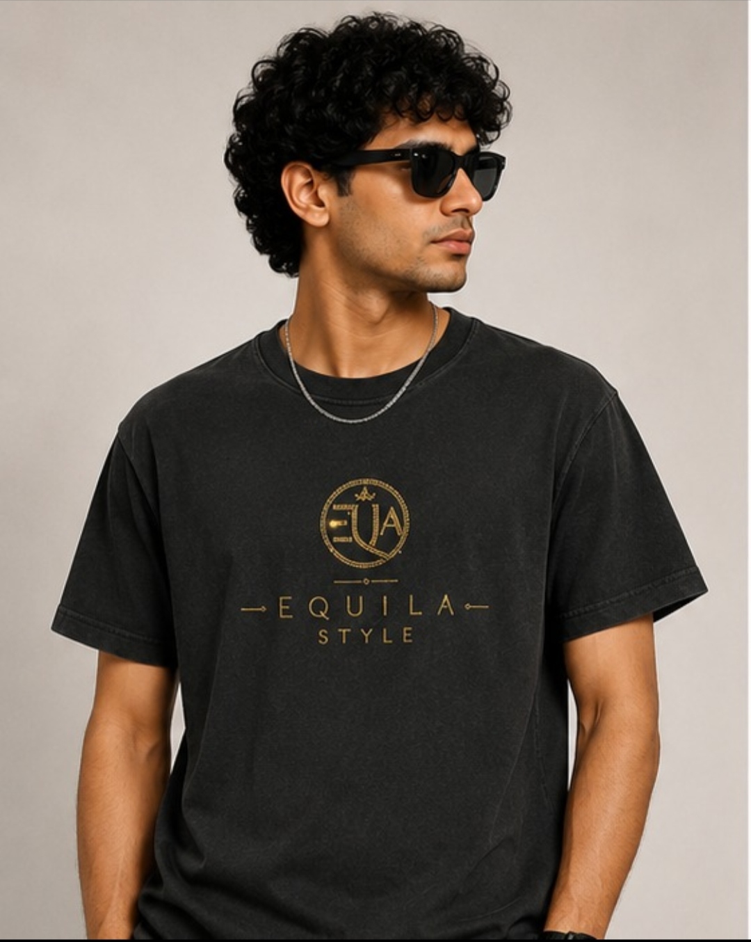 EQUILA STYLE Deer Wilderness black t-shirt