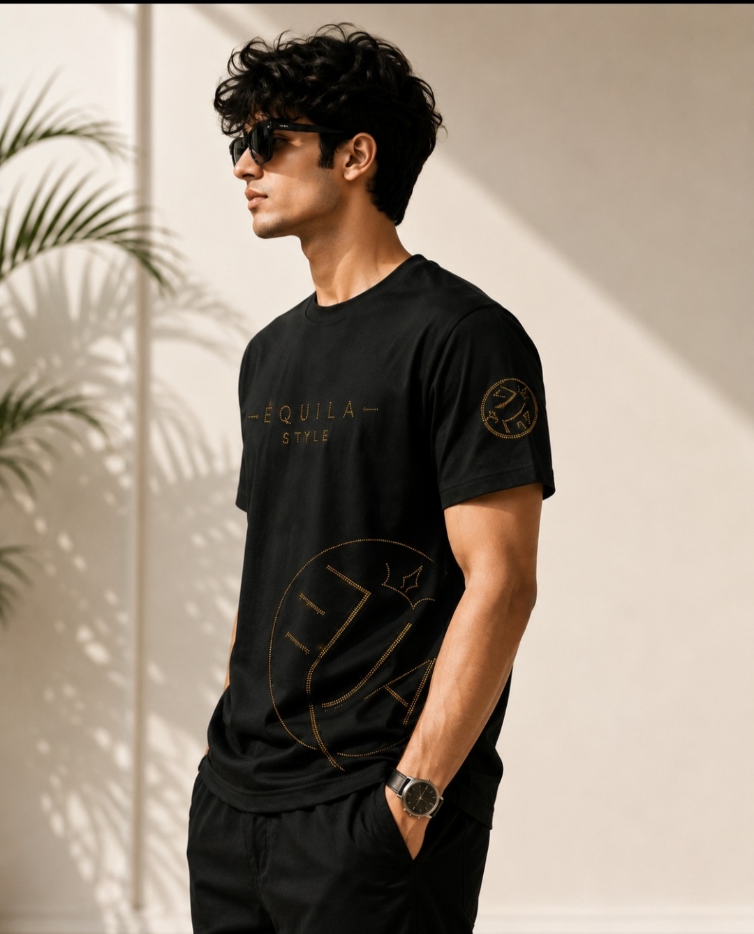 EQUILA STYLE Premium Stone Work T-Shirt
