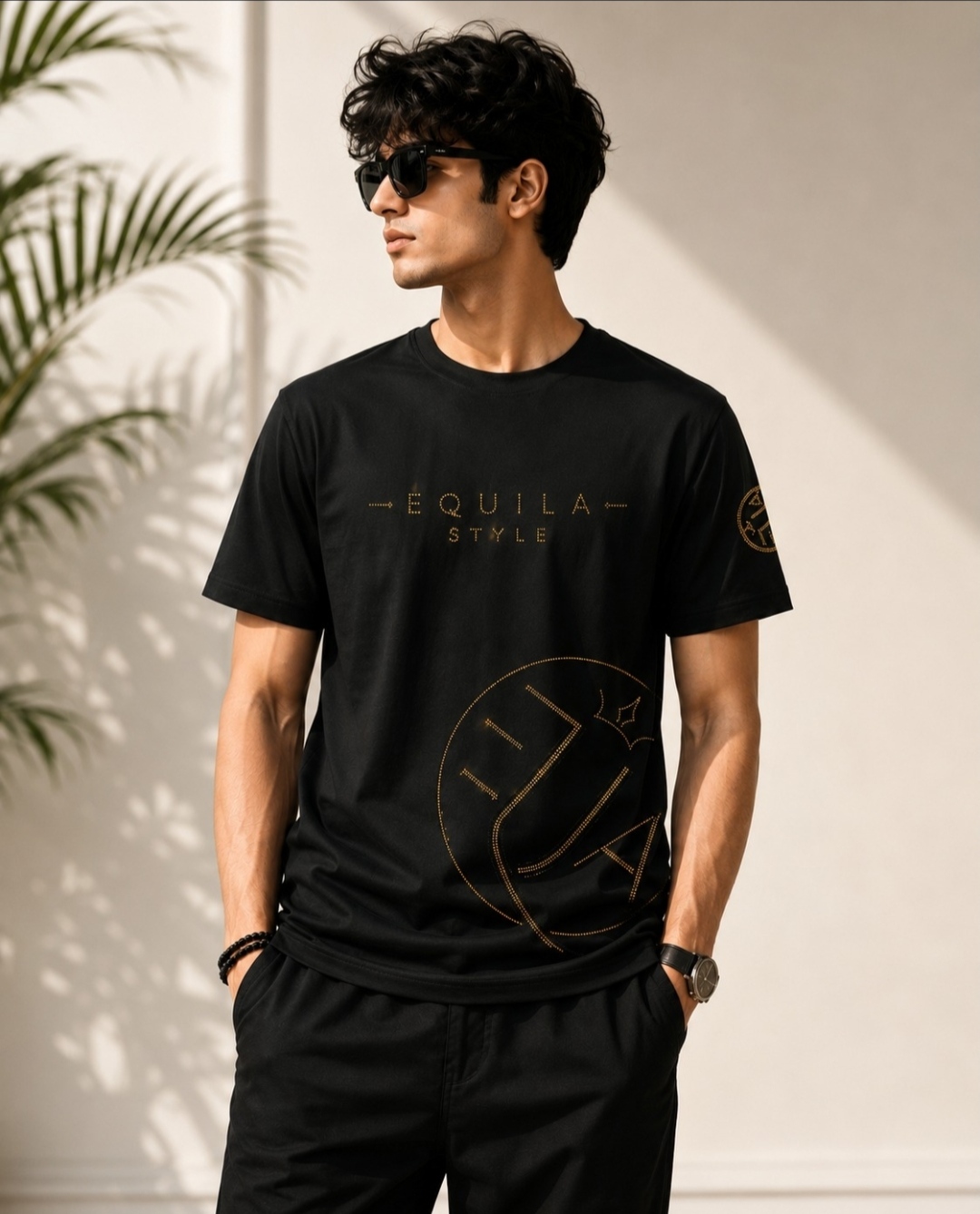 EQUILA STYLE Premium Stone Work T-Shirt